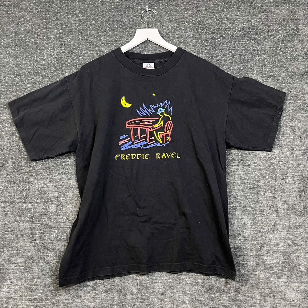 Alstyle Freddie Ravel T-Shirt Mens Black Concert Single Stitch USA Made - XL